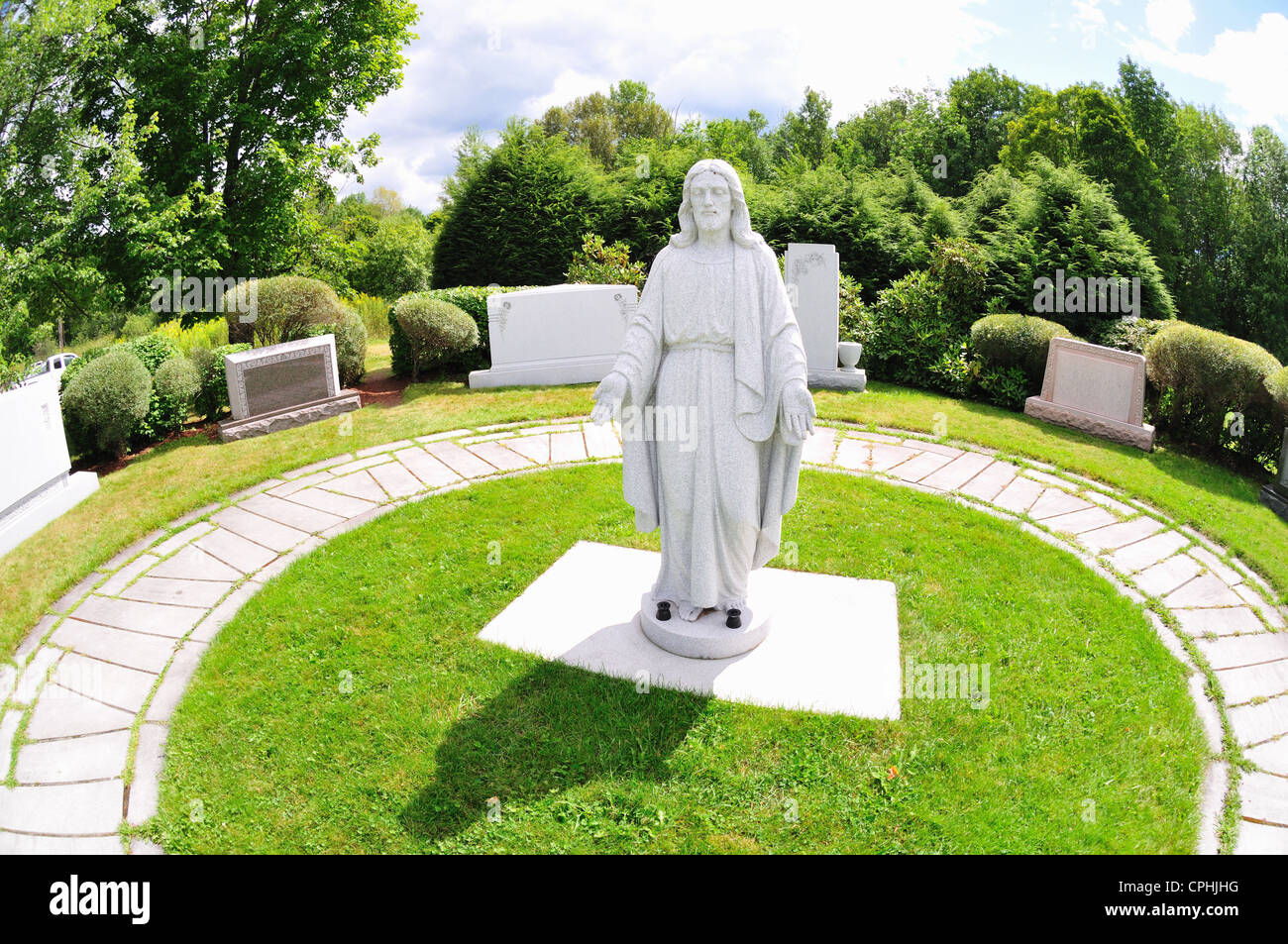 Display of statuary and monuments at Rock of Ages, Barre, Vermont Stock Photo