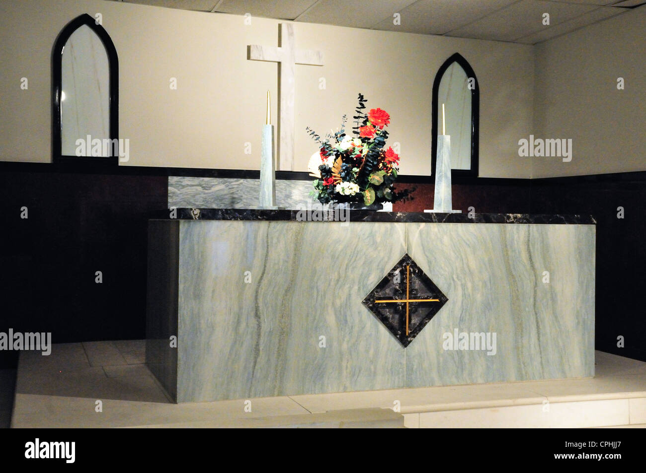 Chapel at the Vermont marble museum in Proctor. The alter, flooring