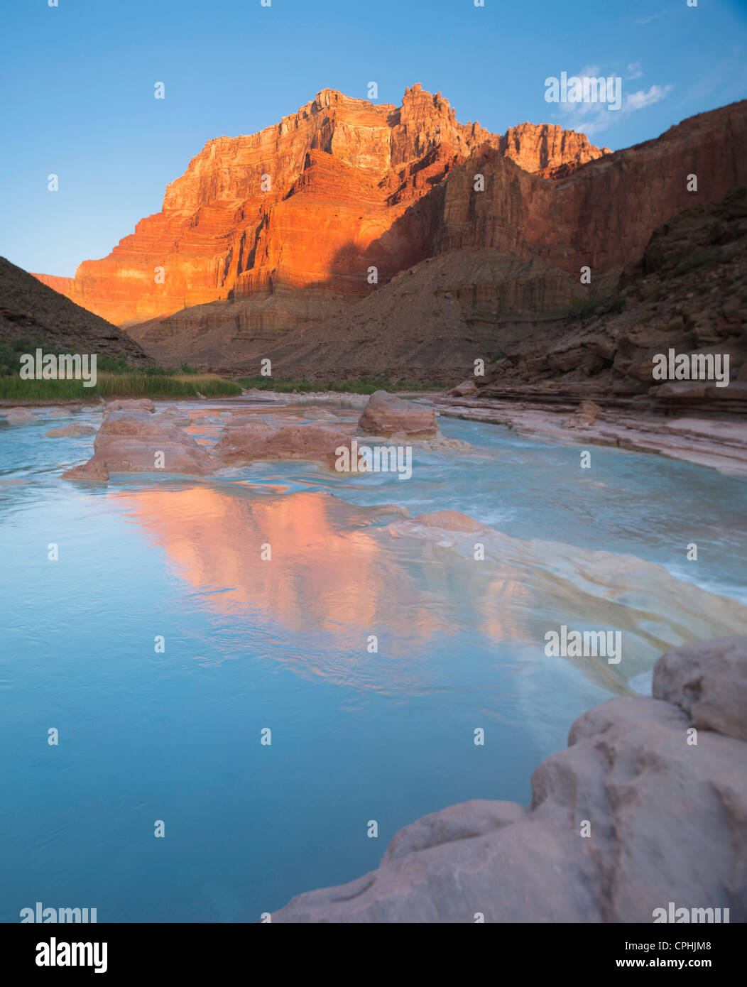 Turquoise waters of the Little Colorado River, Grand Canyon Stock Photo
