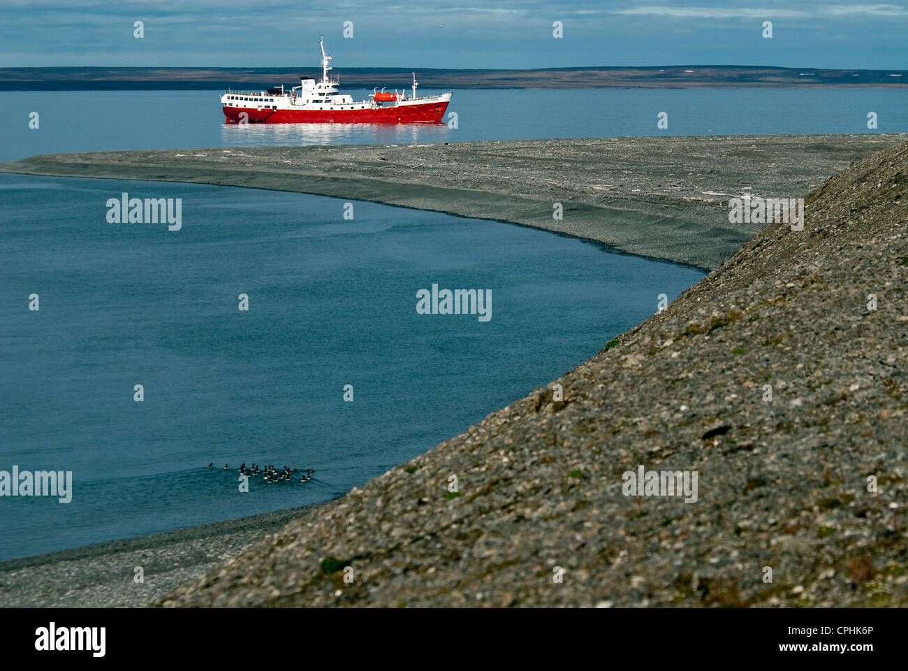 M/V Antarctic Dream Mushamna Bay Woodfjorden Spitsbergen Norway Stock Photo