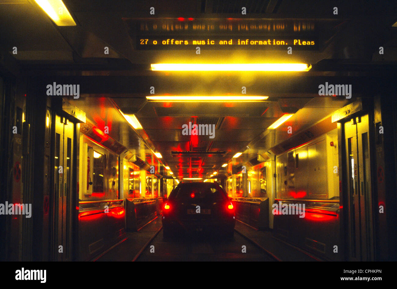 Calais France Euro Tunnel Cars Inside Shuttle Stock Photo Alamy