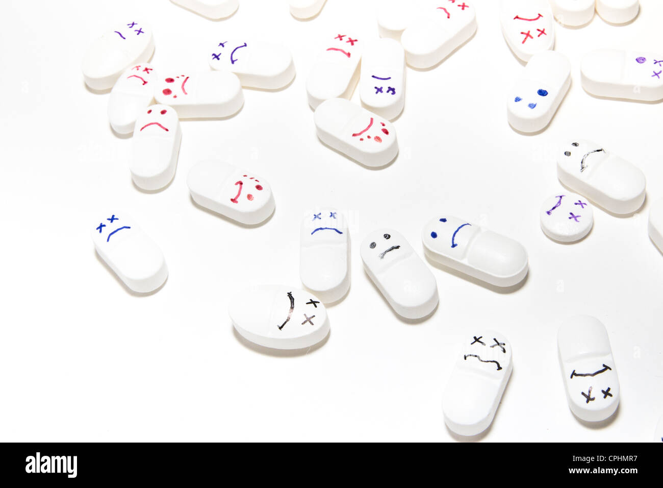 smiley face pills Stock Photo