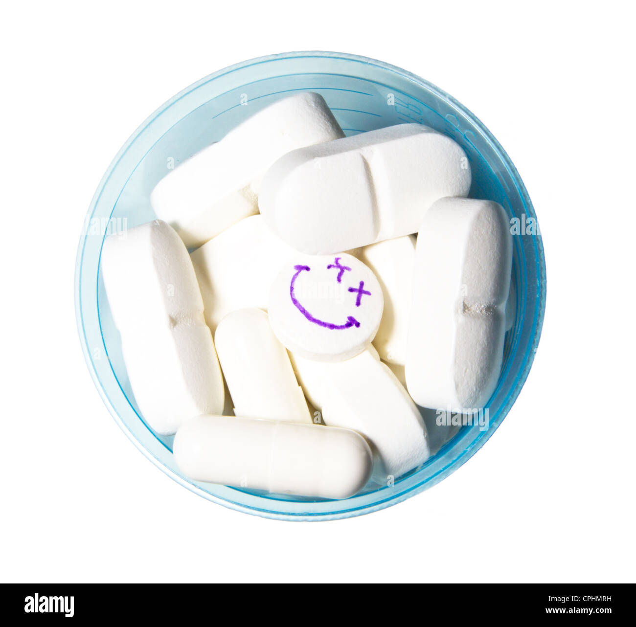 smiley face pill Stock Photo