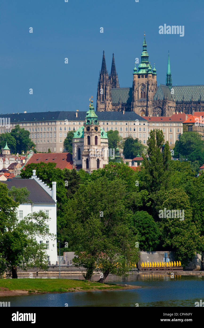 czech republic, prague - hradcany castle, st. vitus cathedral, st. nicholas church Stock Photo