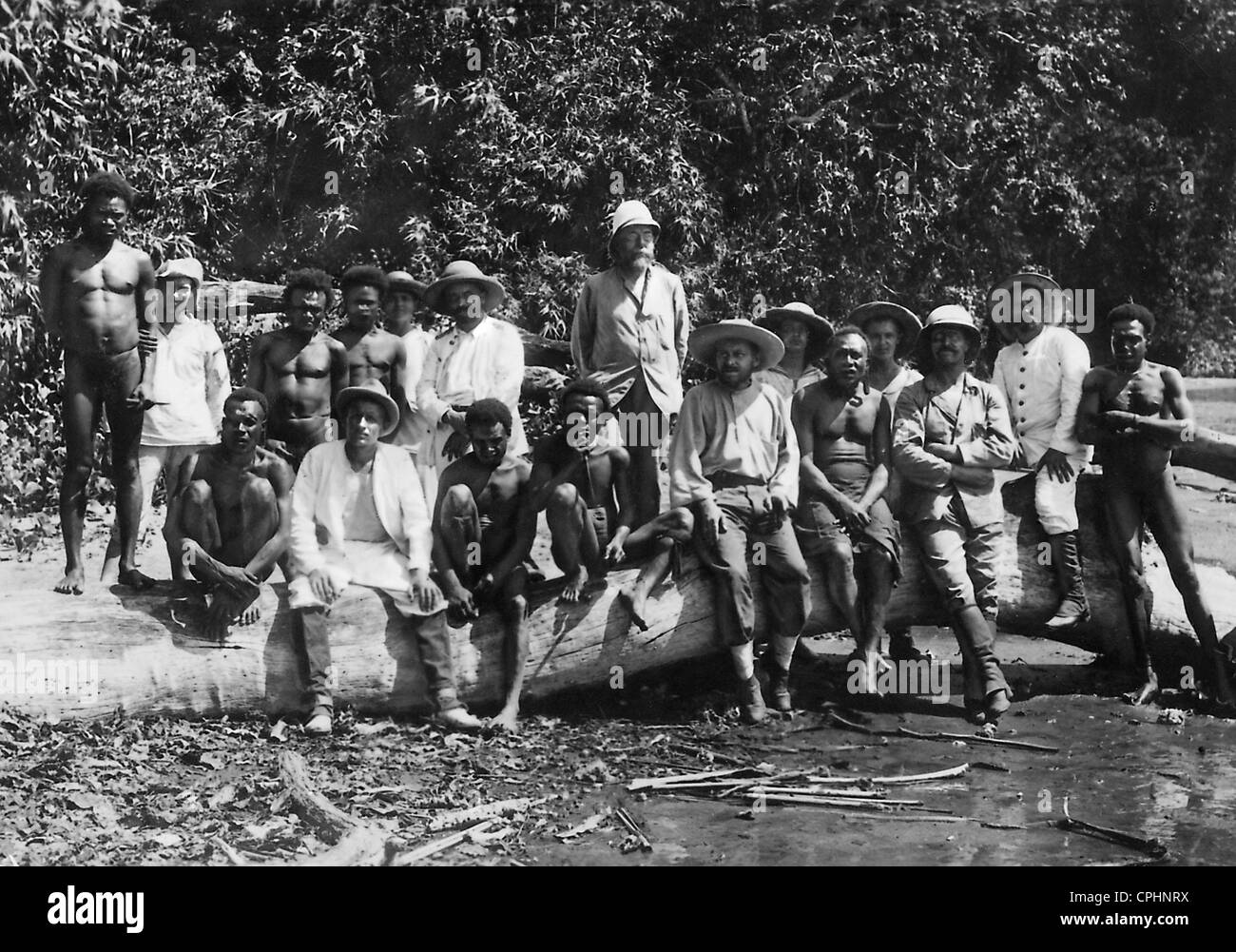 Robert Koch and Rudolph von Benningsen in German New Guinea Stock Photo