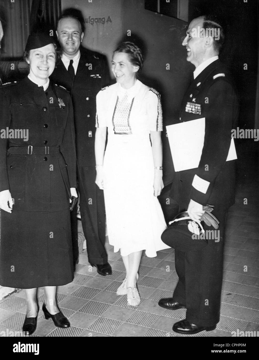 Gertrud Scholtz-Klink with the Italian ambassador Alfieri and his wife, 1940 Stock Photo