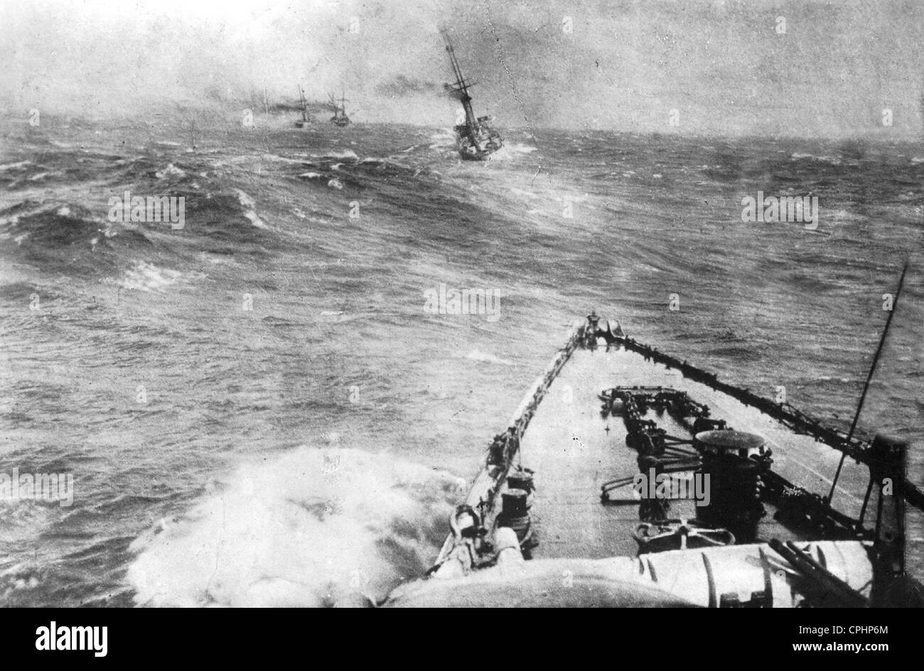 German Warships during the Battle of the Falkland Islands, 1914 Stock Photo