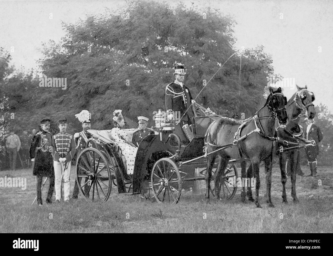 Emperor Wilhelm I and Duke Johann Albrecht von Mecklenburg-Schwerin, 1885 Stock Photo