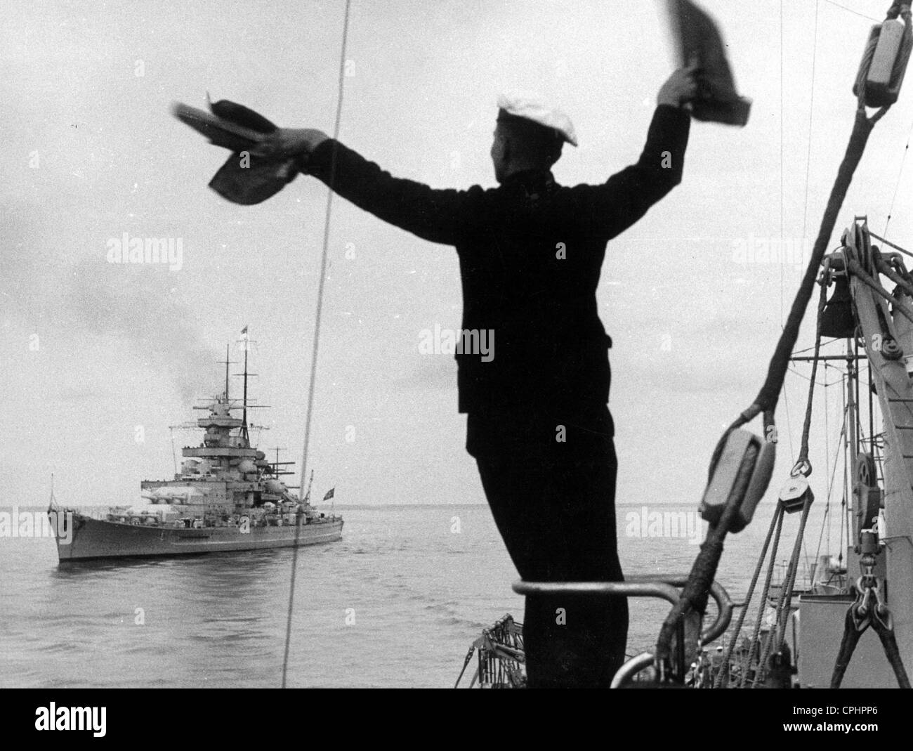Warship 'Gneisenau' at Sea, 1939 Stock Photo Alamy