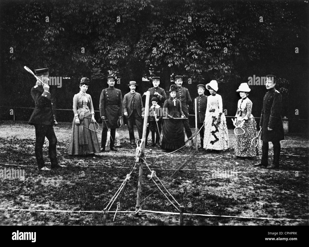 Tennis players, 1889 Stock Photo Alamy