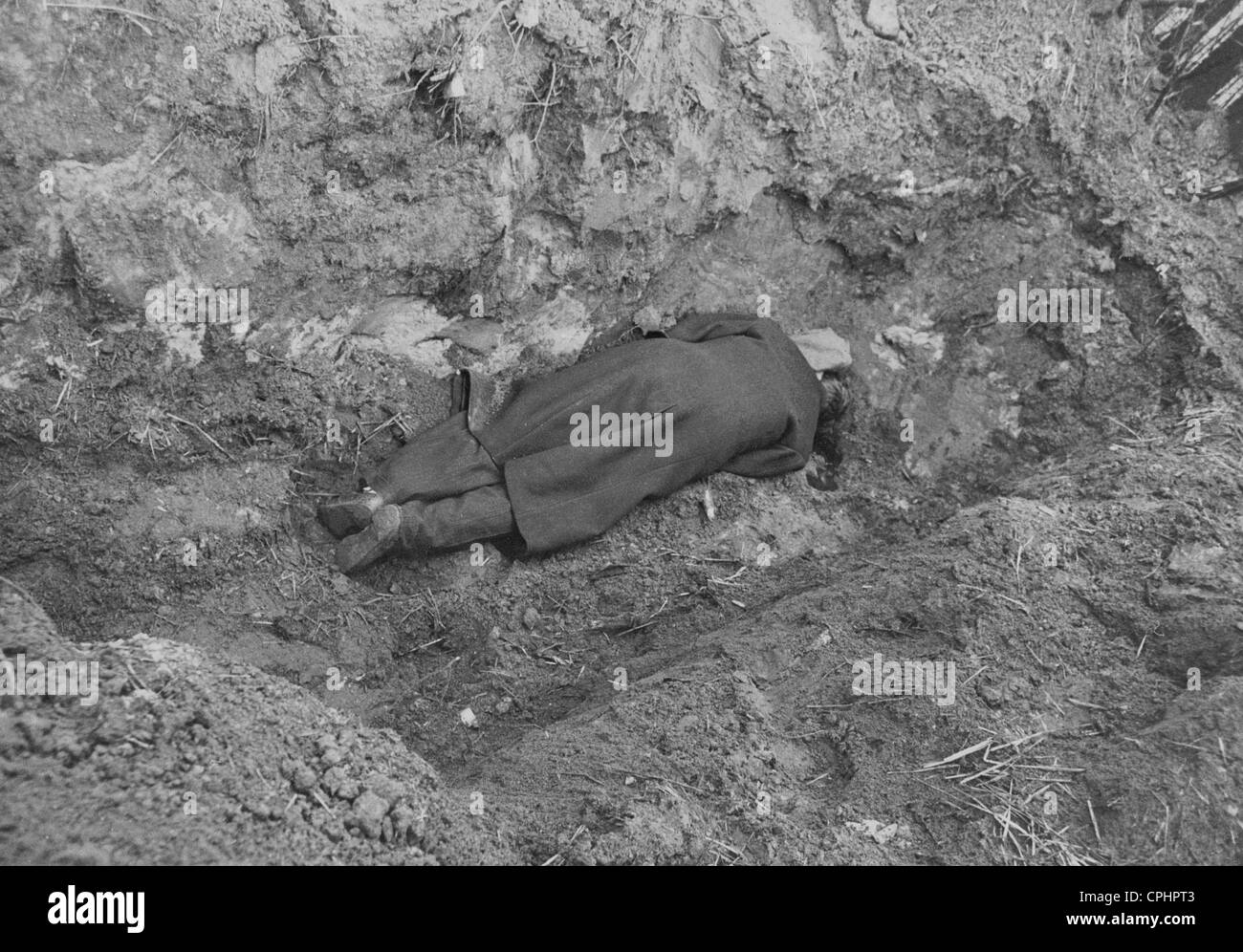 Dead Civilian, Shot During the German Occupation of Poland, 1939 Stock Photo