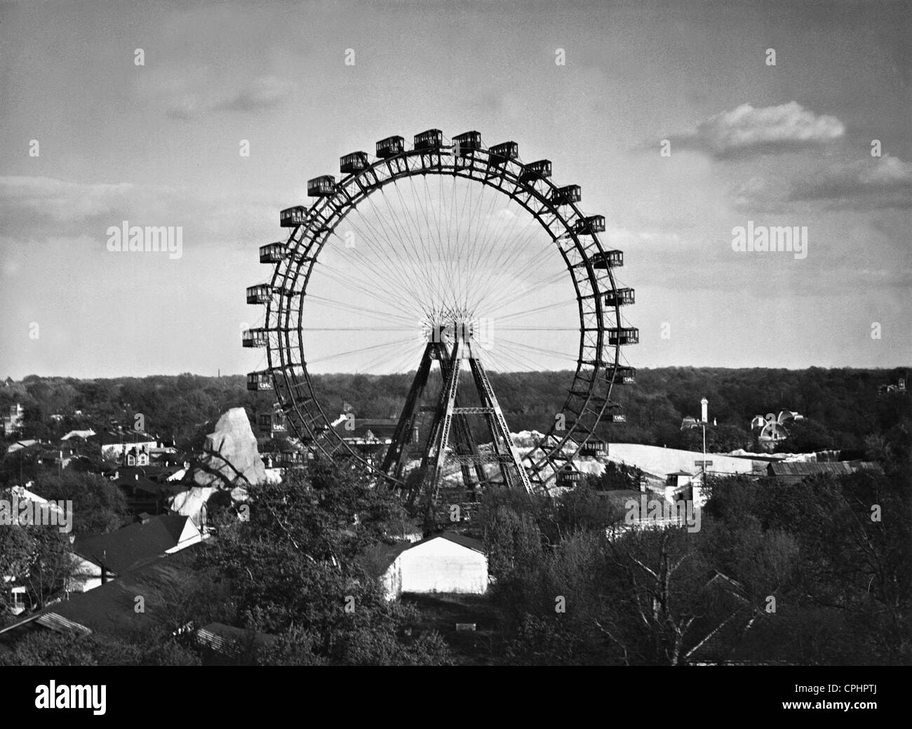 Ferris wheel in the Prater in Vienna, 1938 Stock Photo