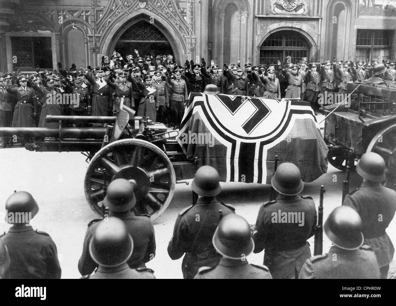 State Funeral procession for General Field Marshal Erwin Rommel, Ulm, 1944  (b/w photo Stock Photo - Alamy
