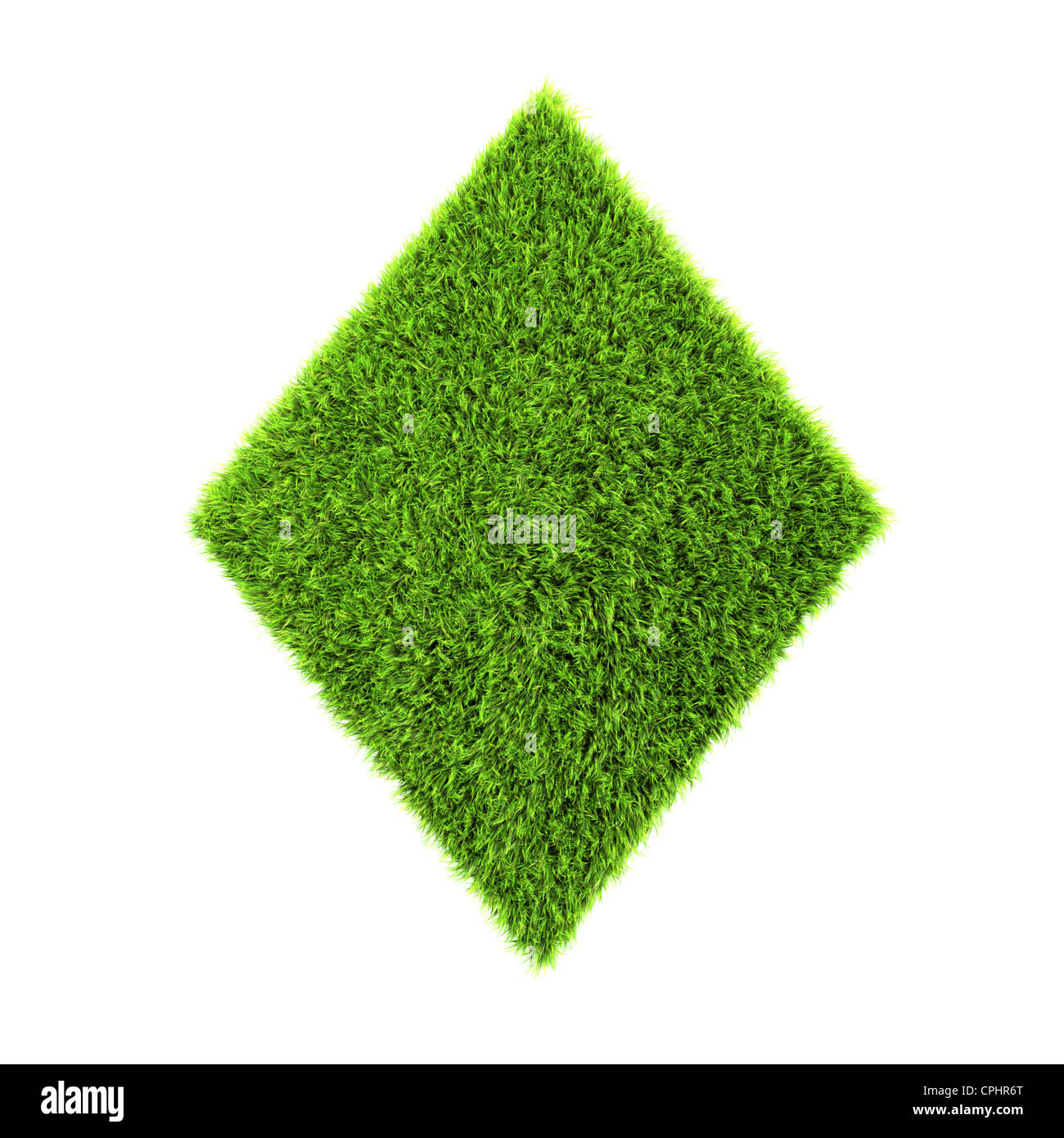 3d grass diamond isolated on a white background Stock Photo - Alamy