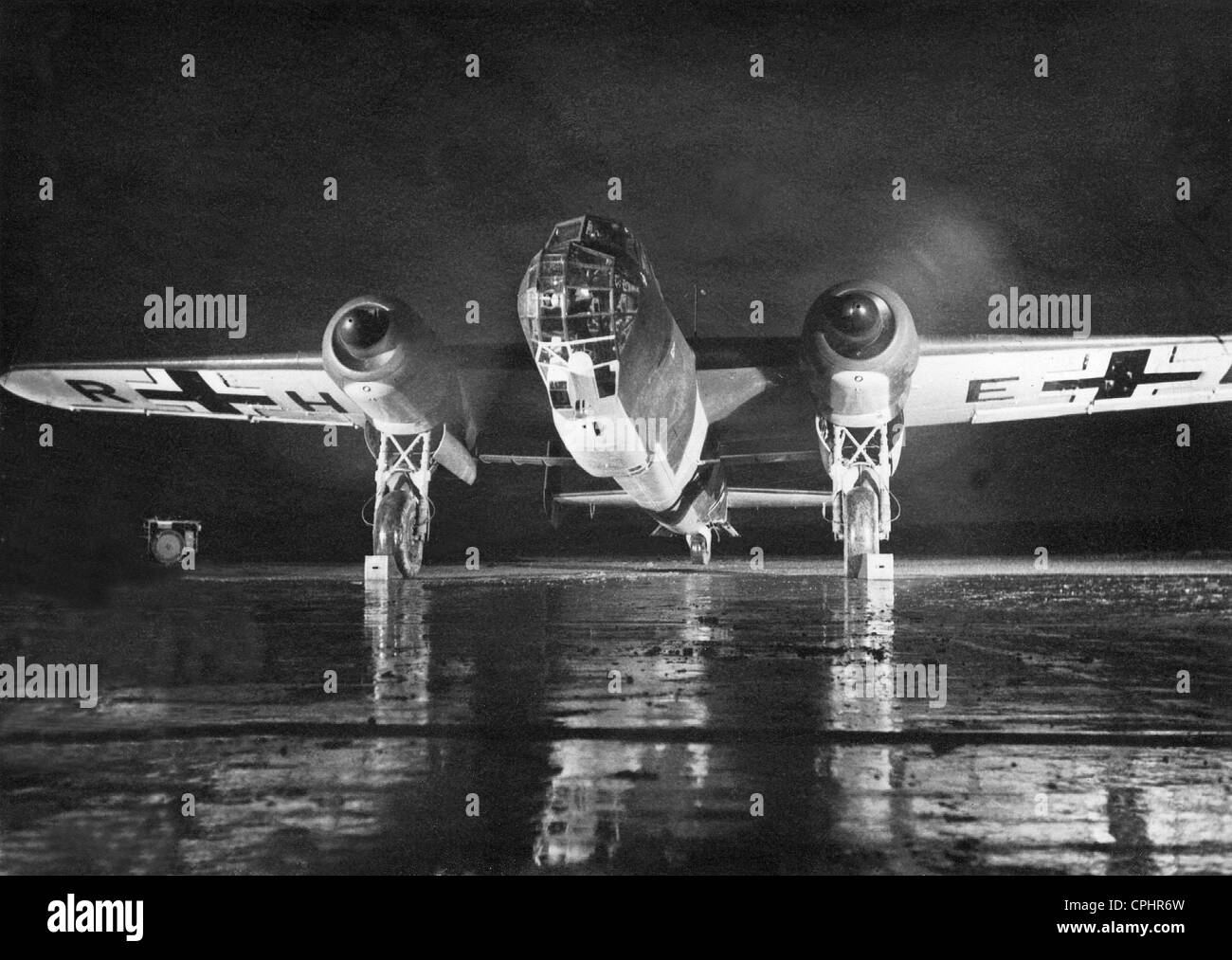 A German Bomber Type Dornier Do 217 Ready for Take-Off, 1942 Stock