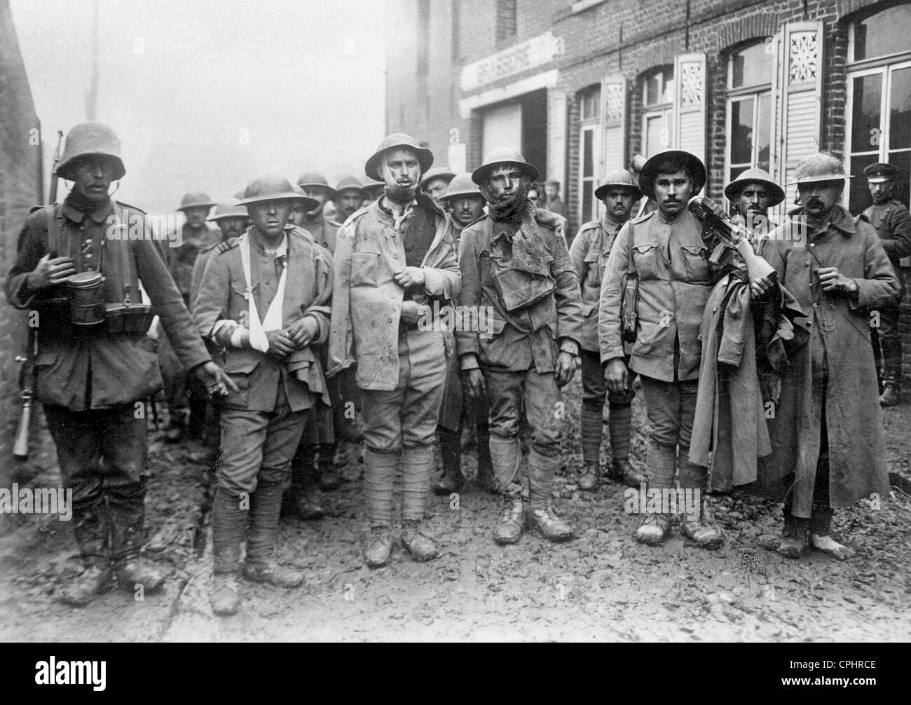 Portuguese Prisoners of War in Flanders During World War I, 1918 Stock Photo