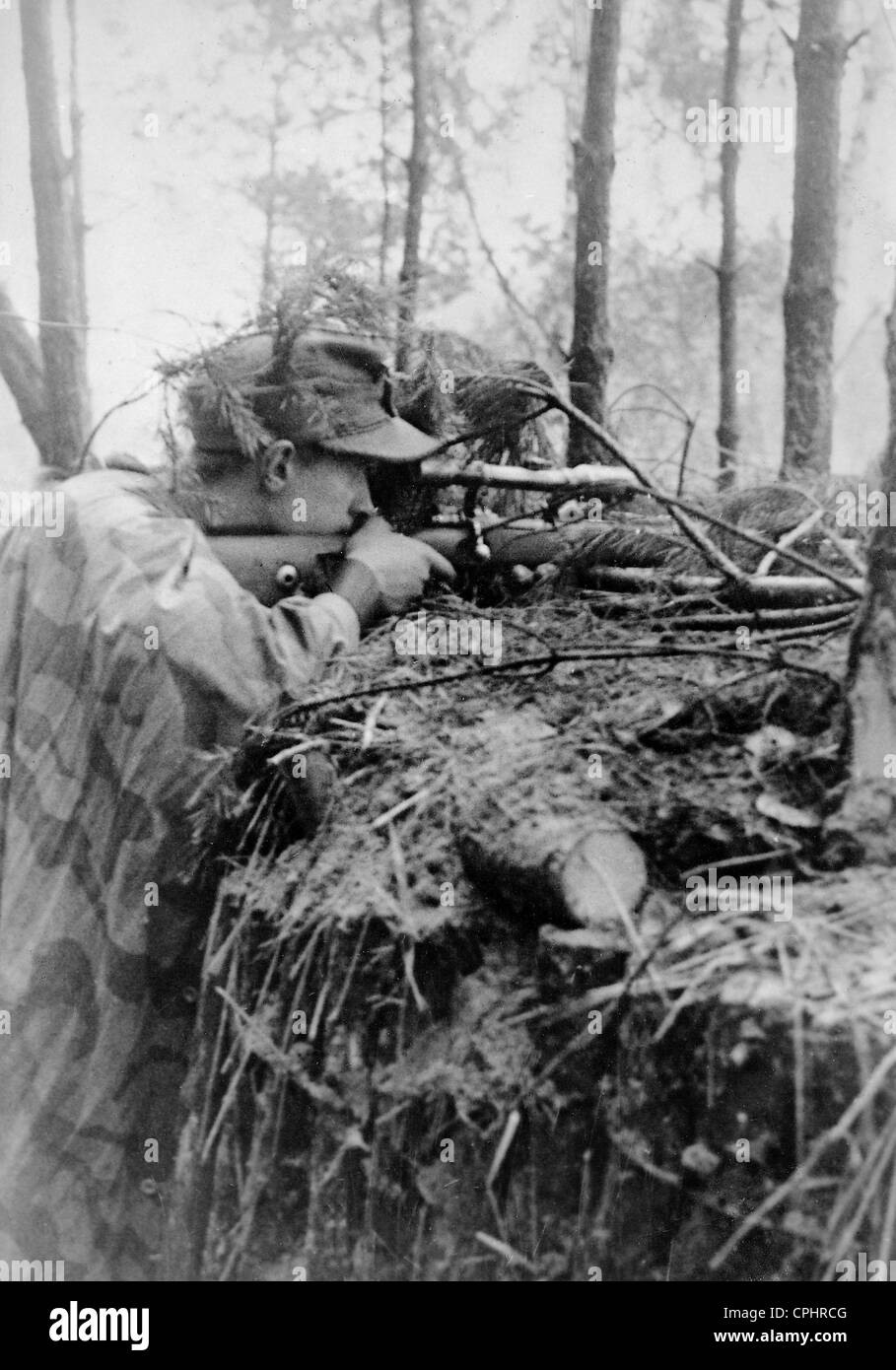 Sniper in the Second World War, 1944 Stock Photo