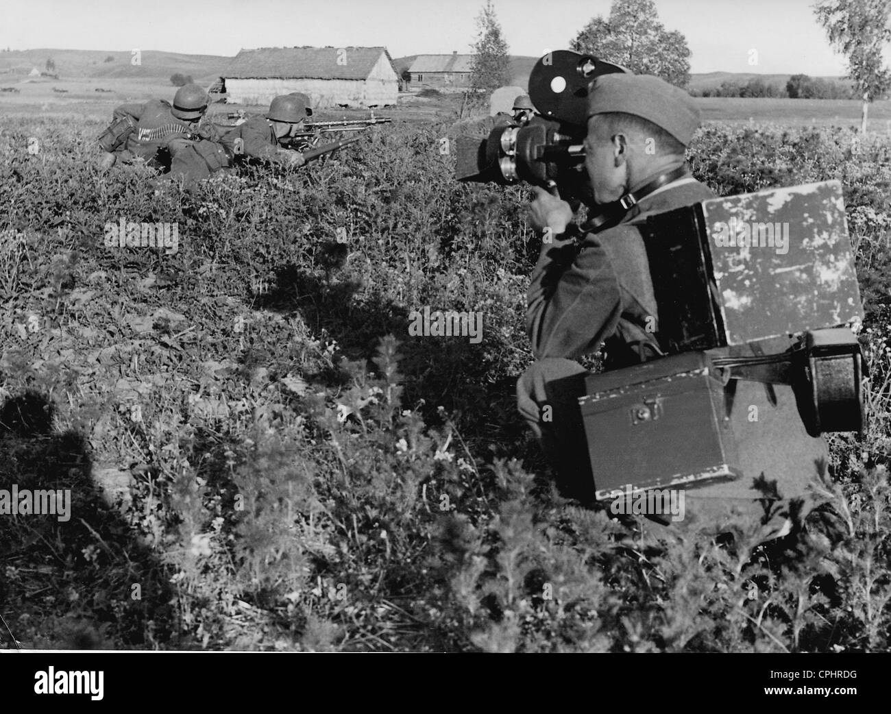 German cameraman during the Second World War Stock Photo