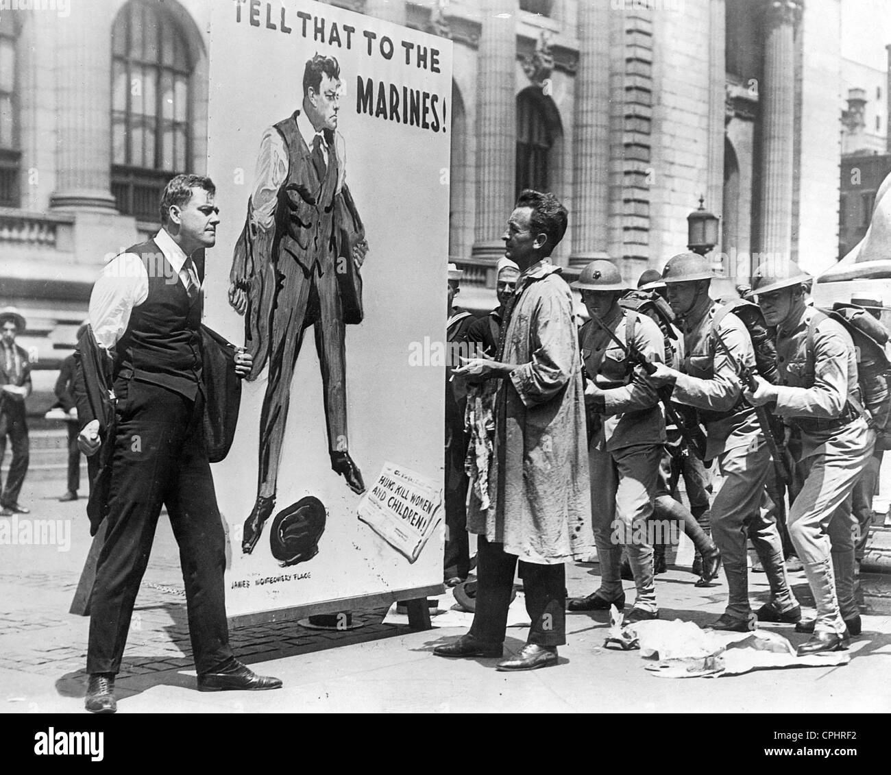 Anti-German Propaganda Poster in the USA, 1918 Stock Photo
