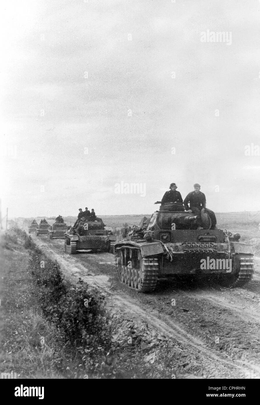 German Panzer III Tank at the Eastern Front, 1941 Stock Photo