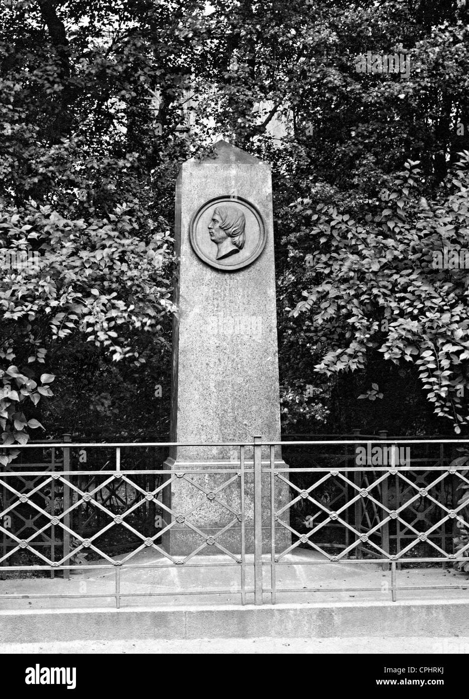 Robert Schumann Memorial in Leipzig, 1910 Stock Photo