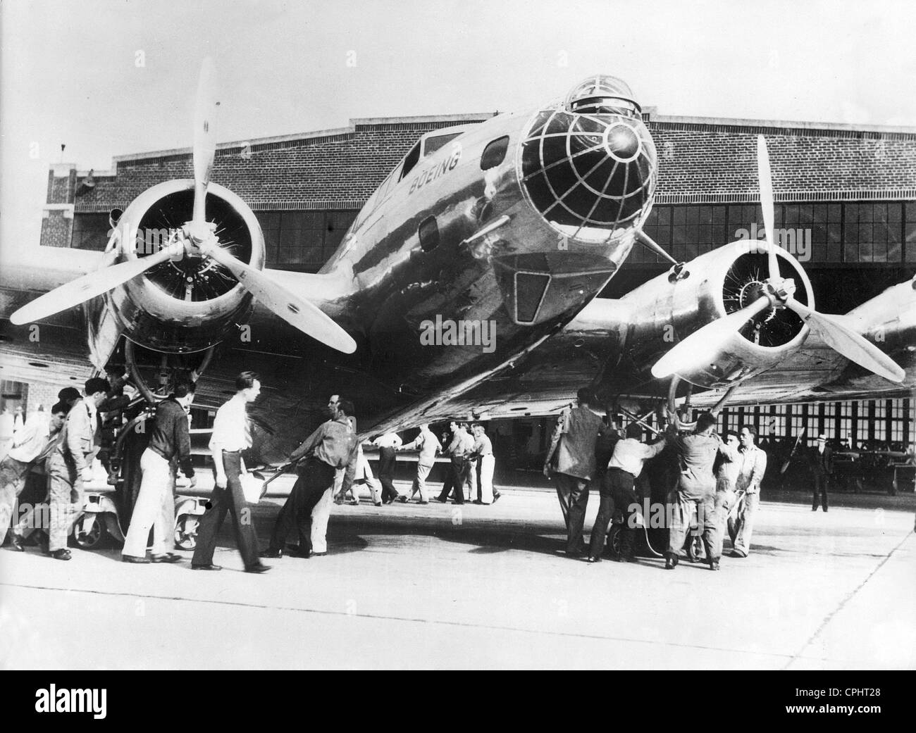 American Boeing B-17 type bomber, 1939 (b/w photo) Stock Photo