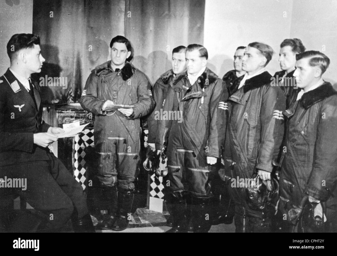 German fighter pilots of a night fighter wing, 1941 Stock Photo