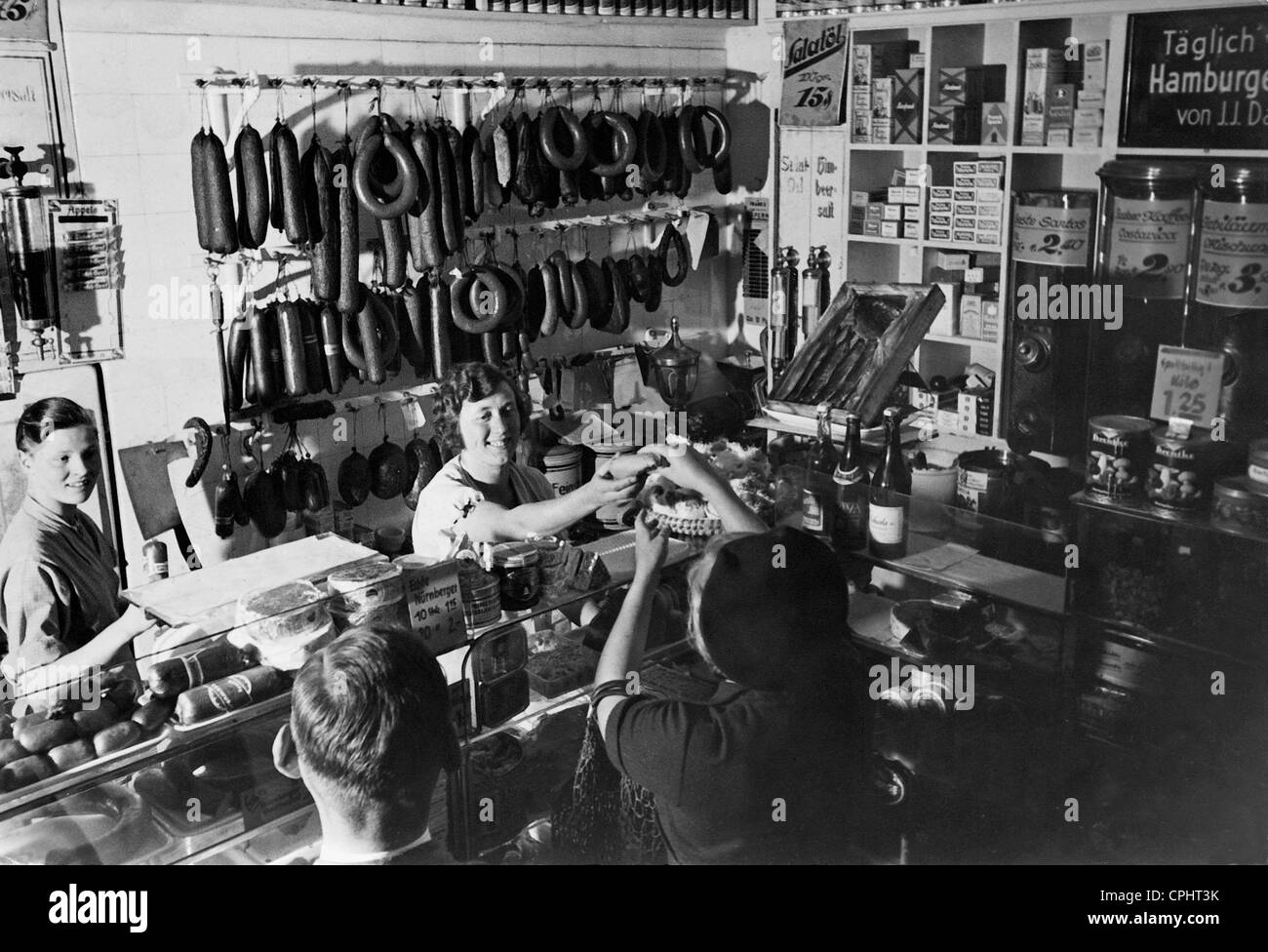 Sausage counter in a grocery store Stock Photo - Alamy