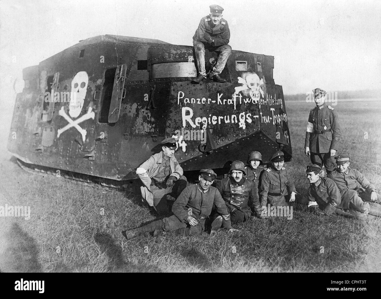 Government loyal tank during the Spartacus uprising, 1919 Stock Photo