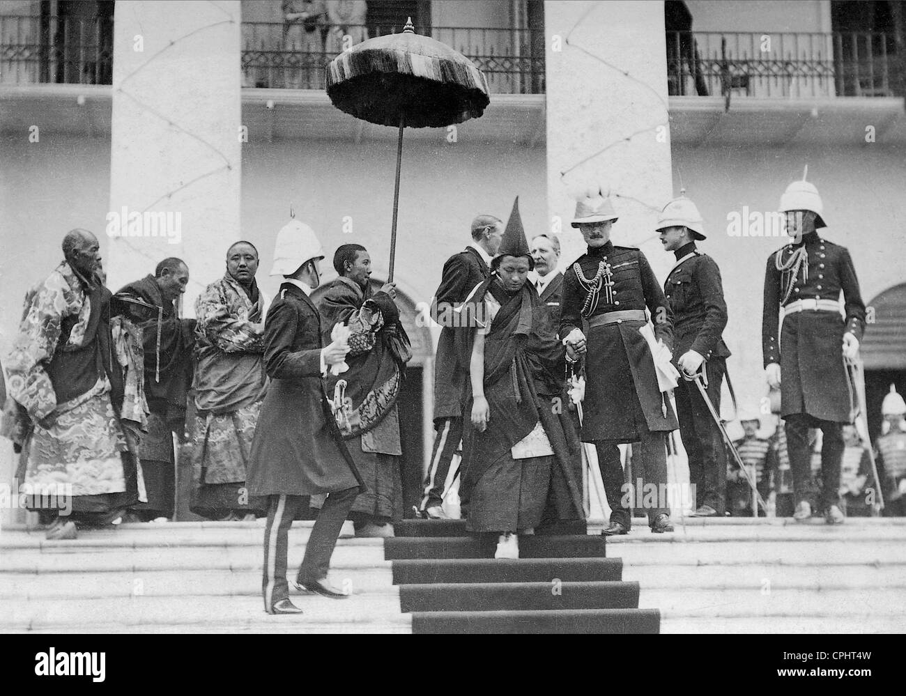 Tashi Lama and his entourage, 1910 Stock Photo