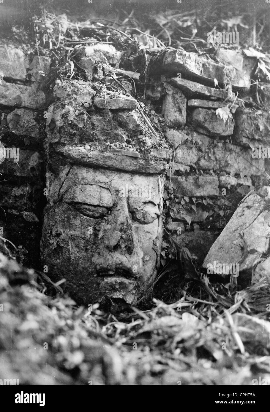 Stone mask of the Maya, 1925 Stock Photo