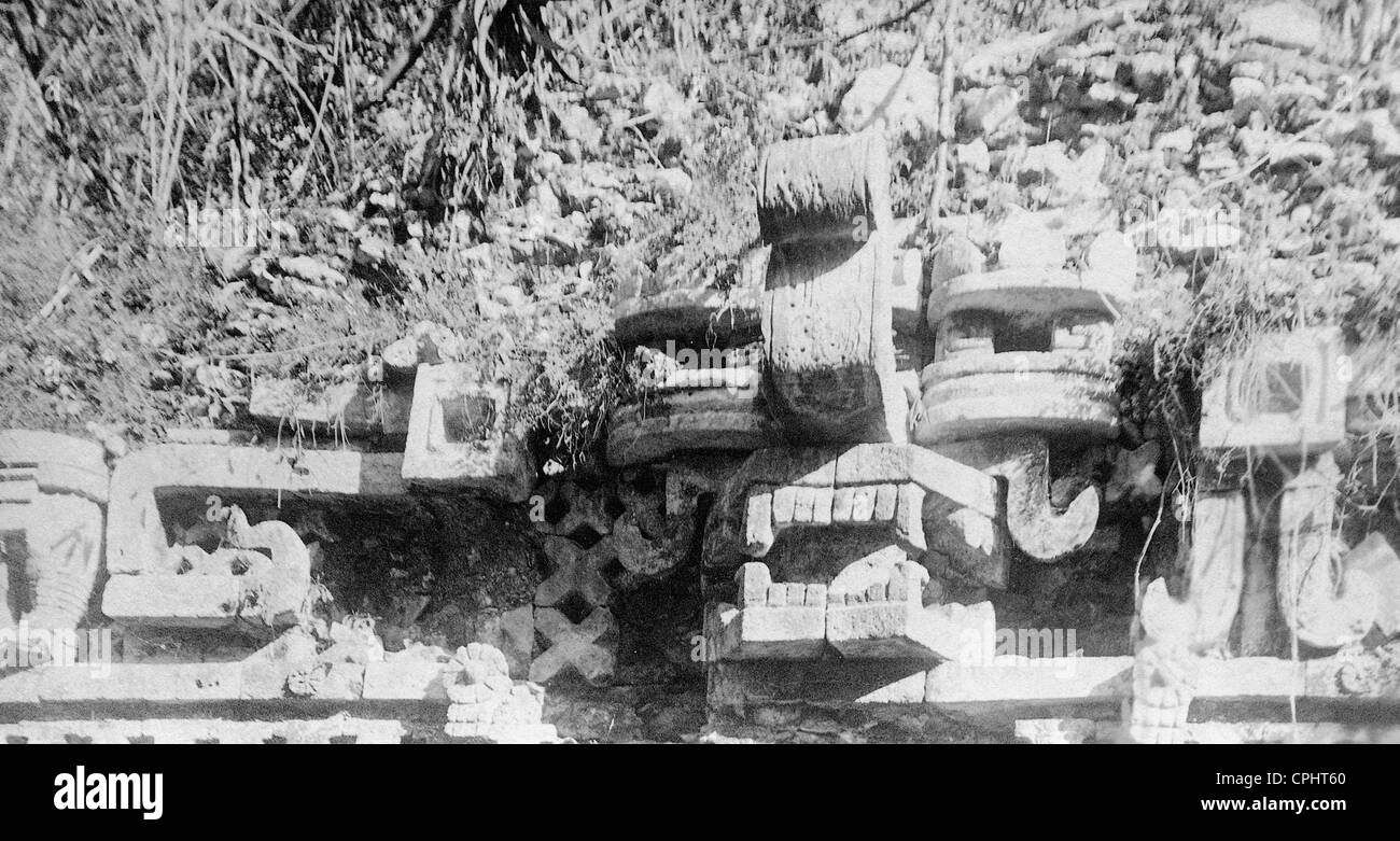 Maya ruins in Labna, 1924 Stock Photo