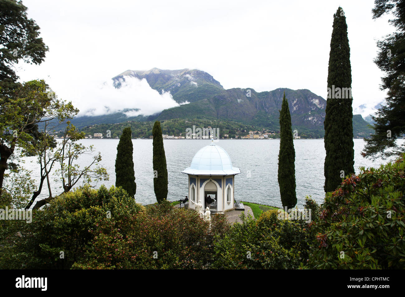 A cupola in the grounds of Villa Melzi Bellagio Lake Como Italy Italian region Lombardy Stock Photo