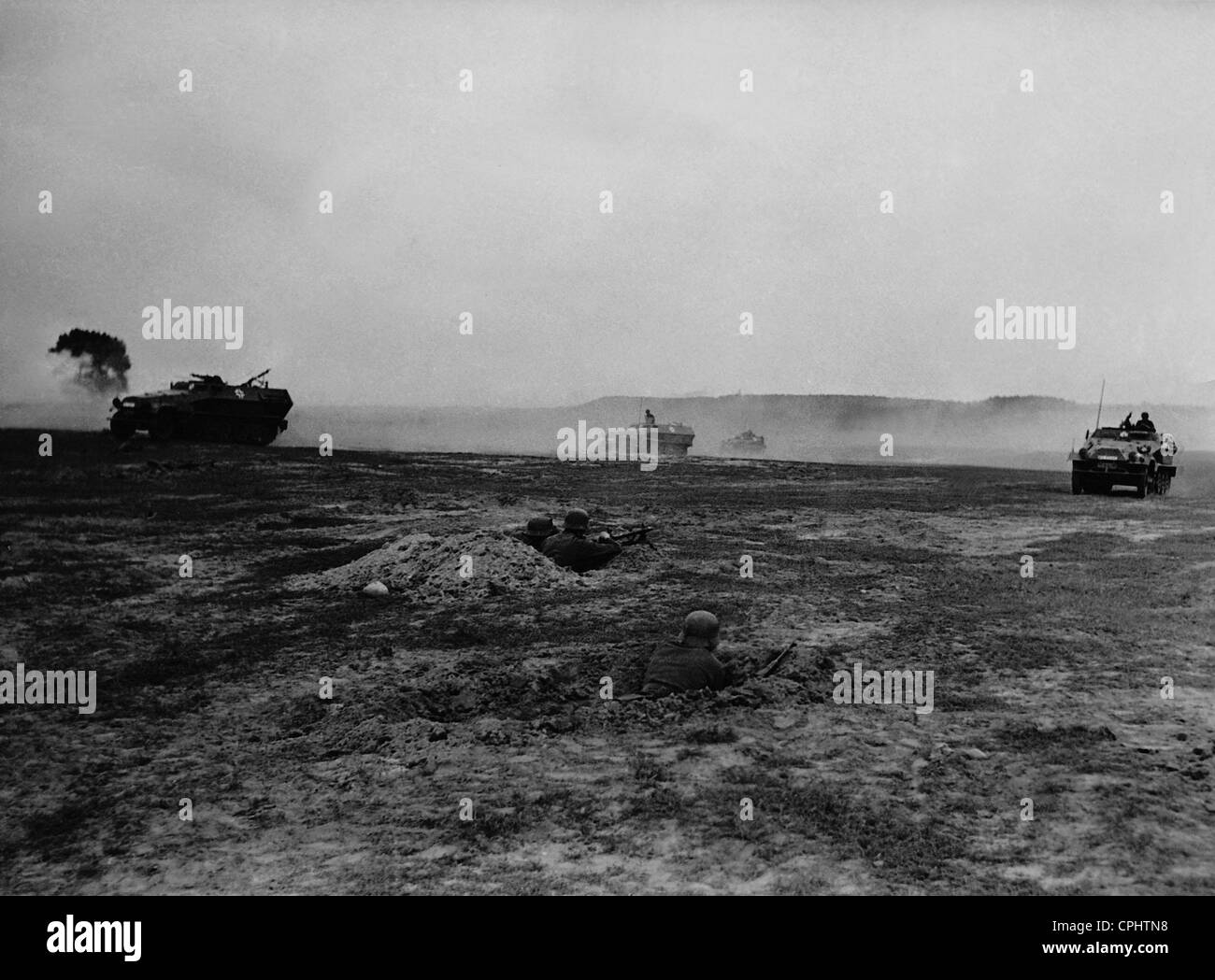 German armored personnel carrier during a maneuver, 1943 Stock Photo