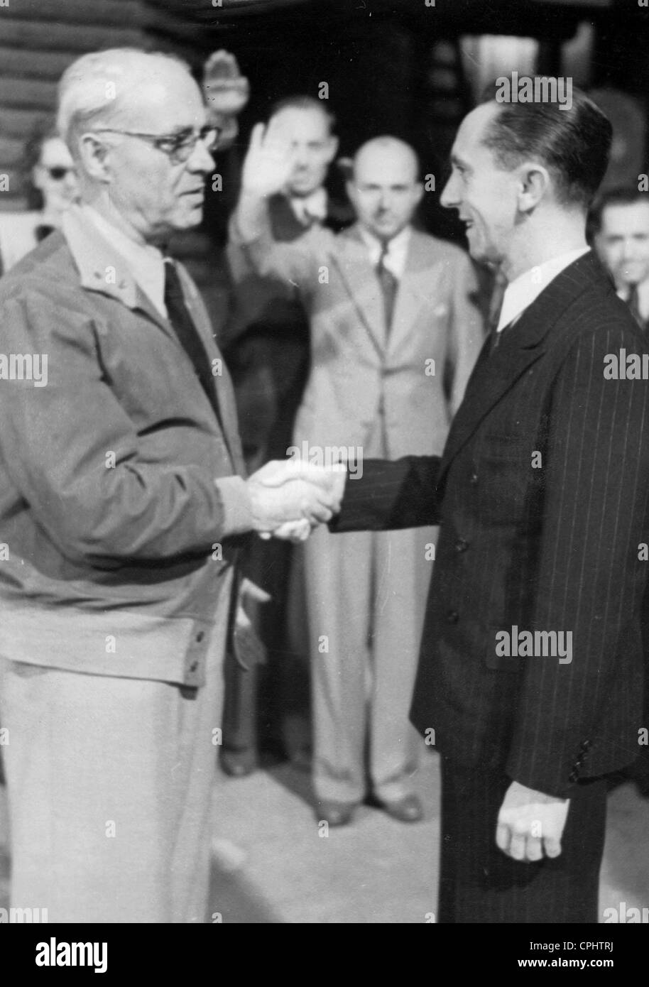 Carl Froelich and Joseph Goebbels at an awards ceremony, 1940 Stock Photo