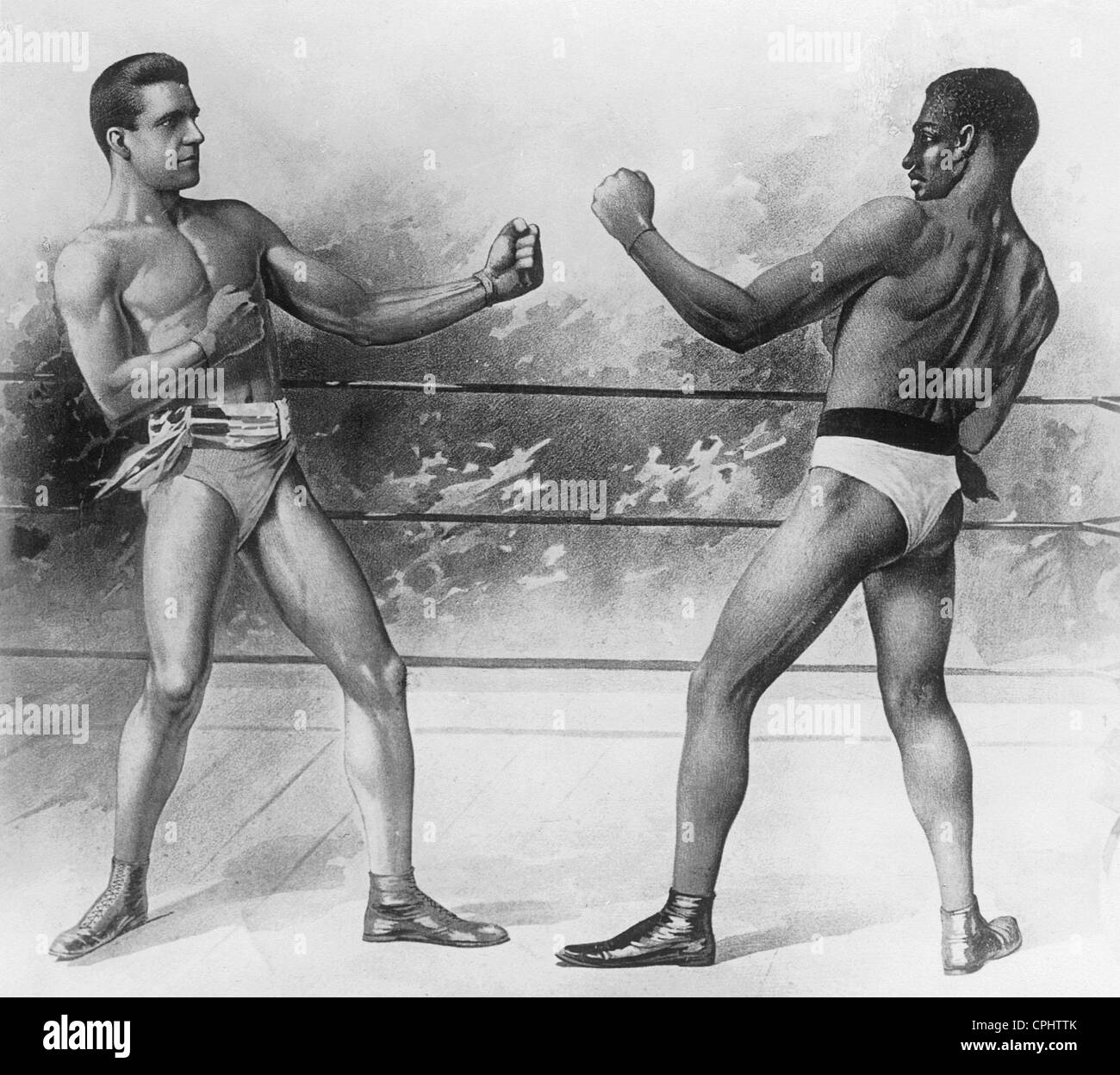James Corbett against Peter Jackson, 1891 Stock Photo