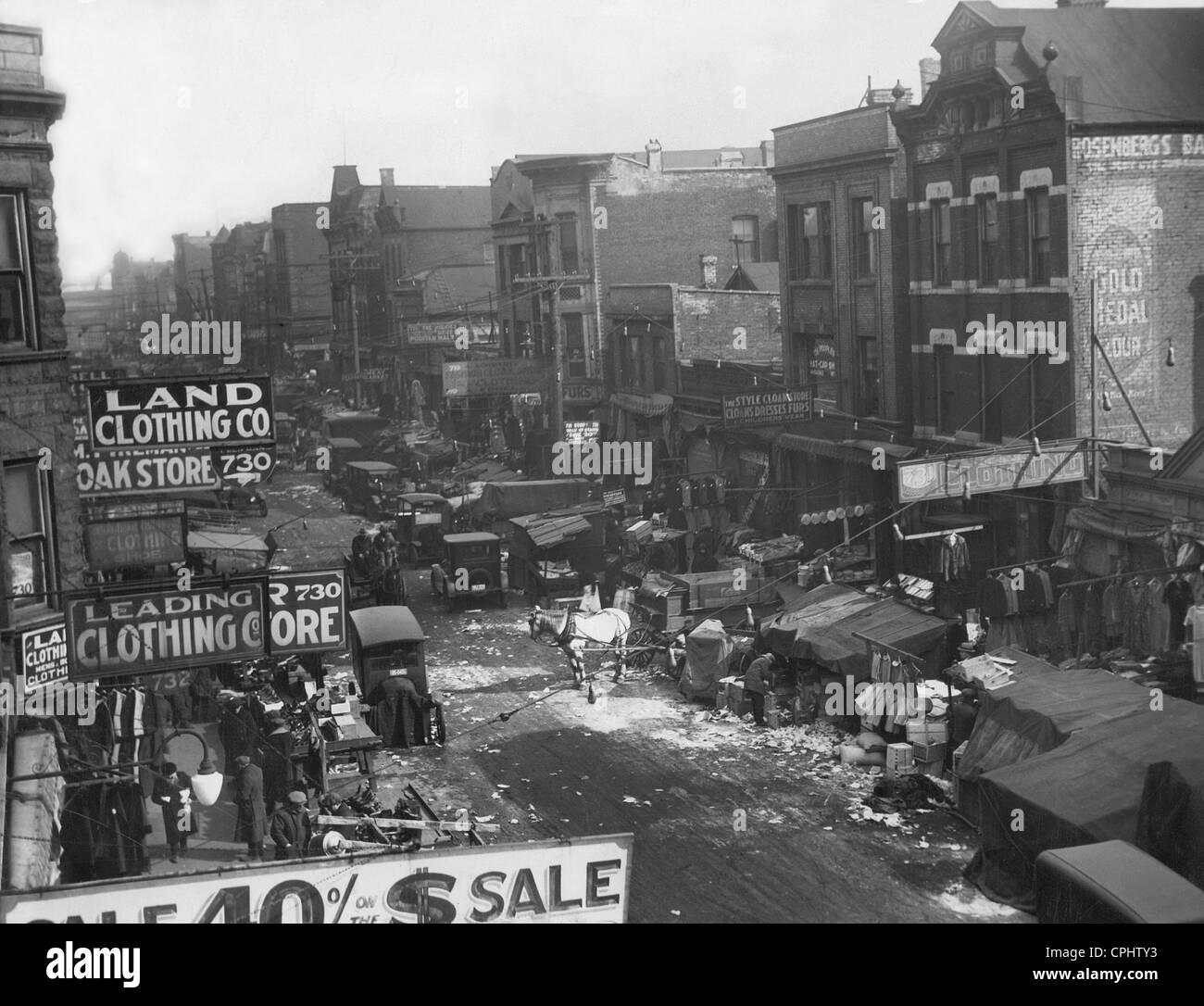 Street merchants in Chicago Stock Photo