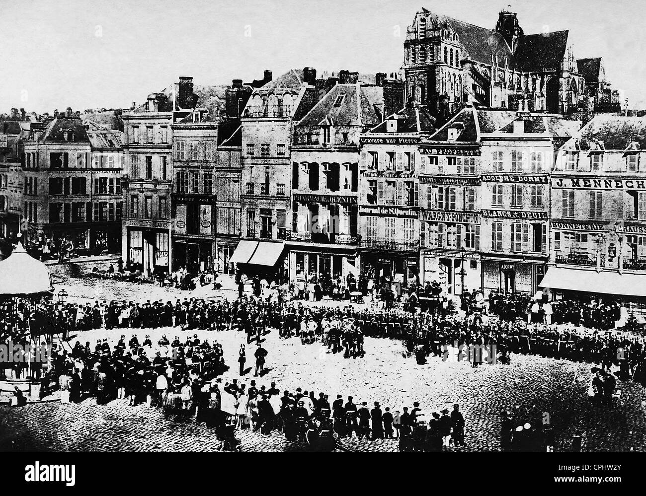 SaintQuentin under German occupation, 1870 Stock Photo Alamy