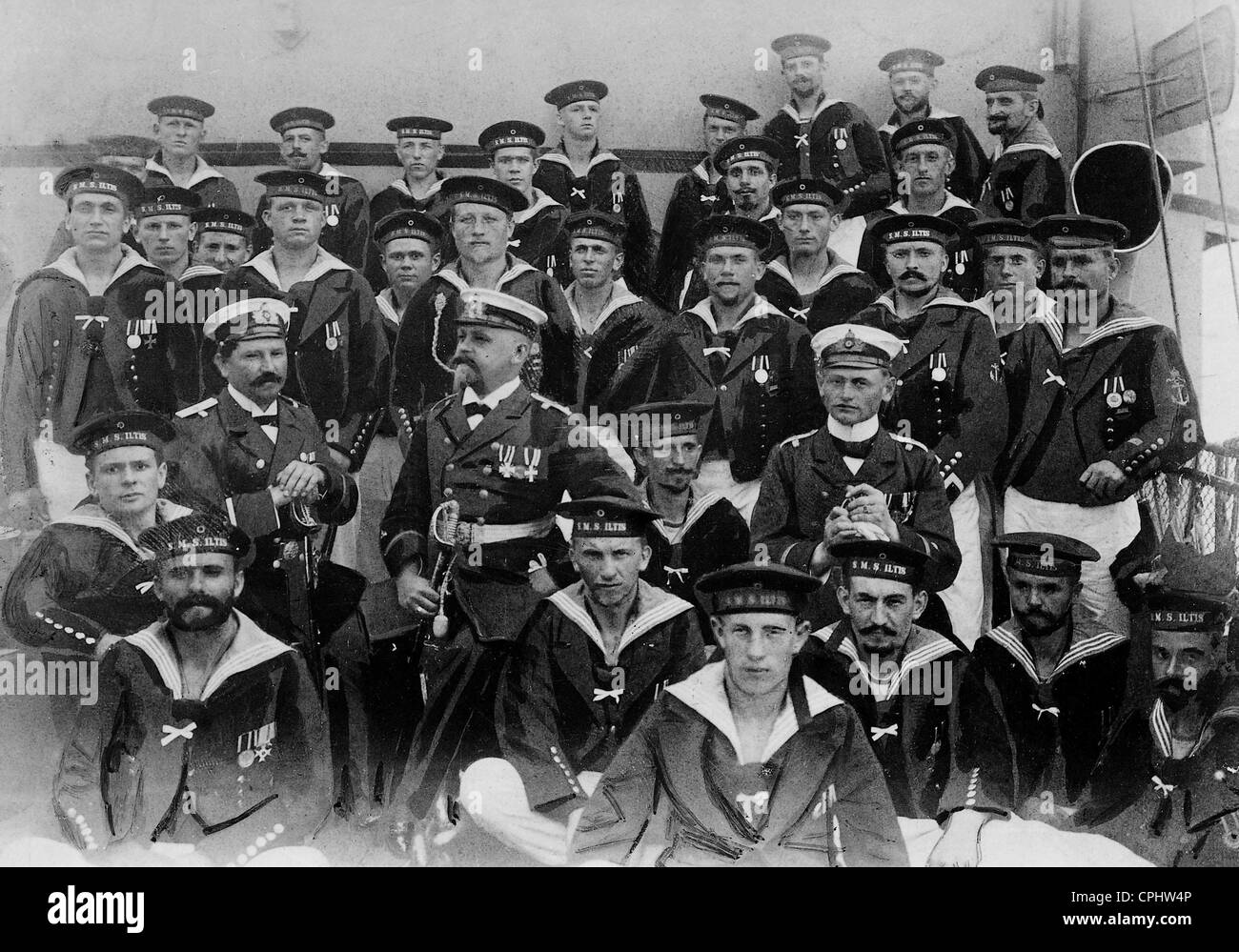 Crew of the 'Iltis', 1900 Stock Photo