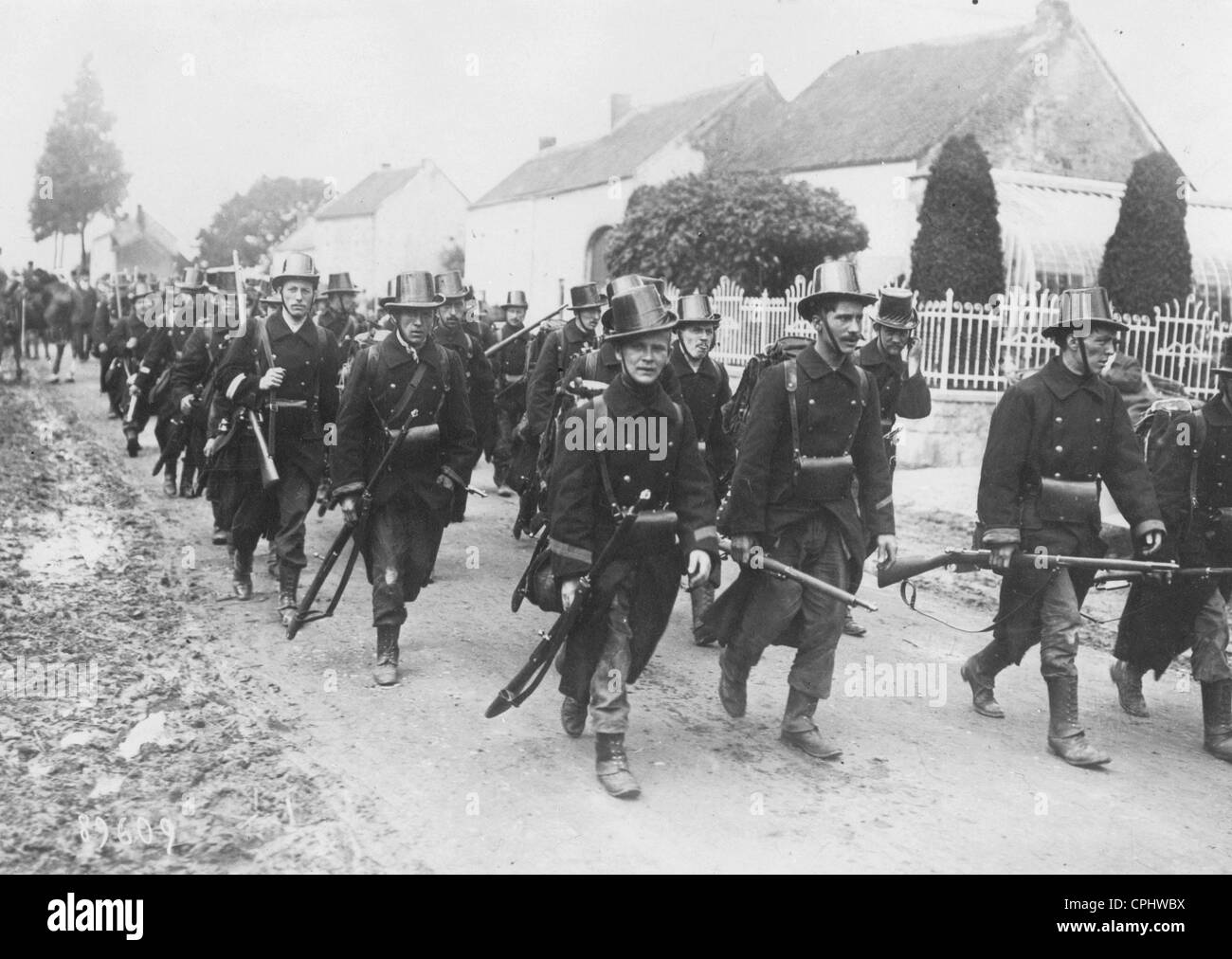 Belgian soldiers, 1914 Stock Photo