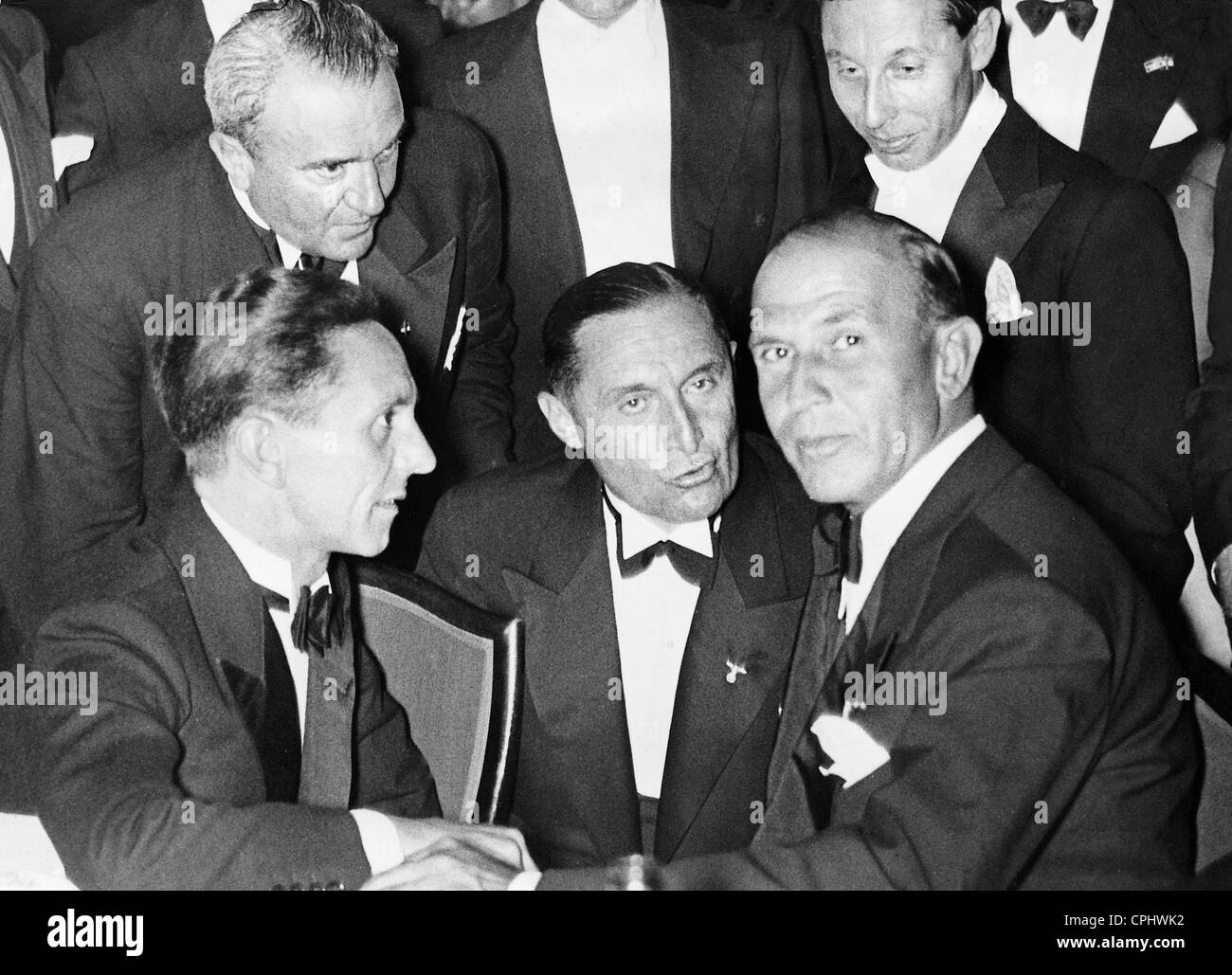 Joseph Goebbels and Dino Alfieri, 1936 Stock Photo