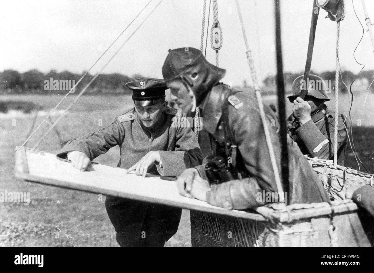 German balloon observer, 1918 Stock Photo
