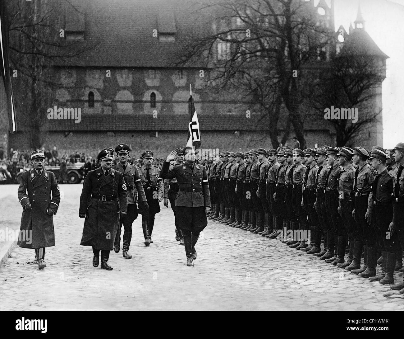 Hans von Tschammer und Osten, Erich Koch and Baldur von Schirach in Marienburg, 1937 Stock Photo