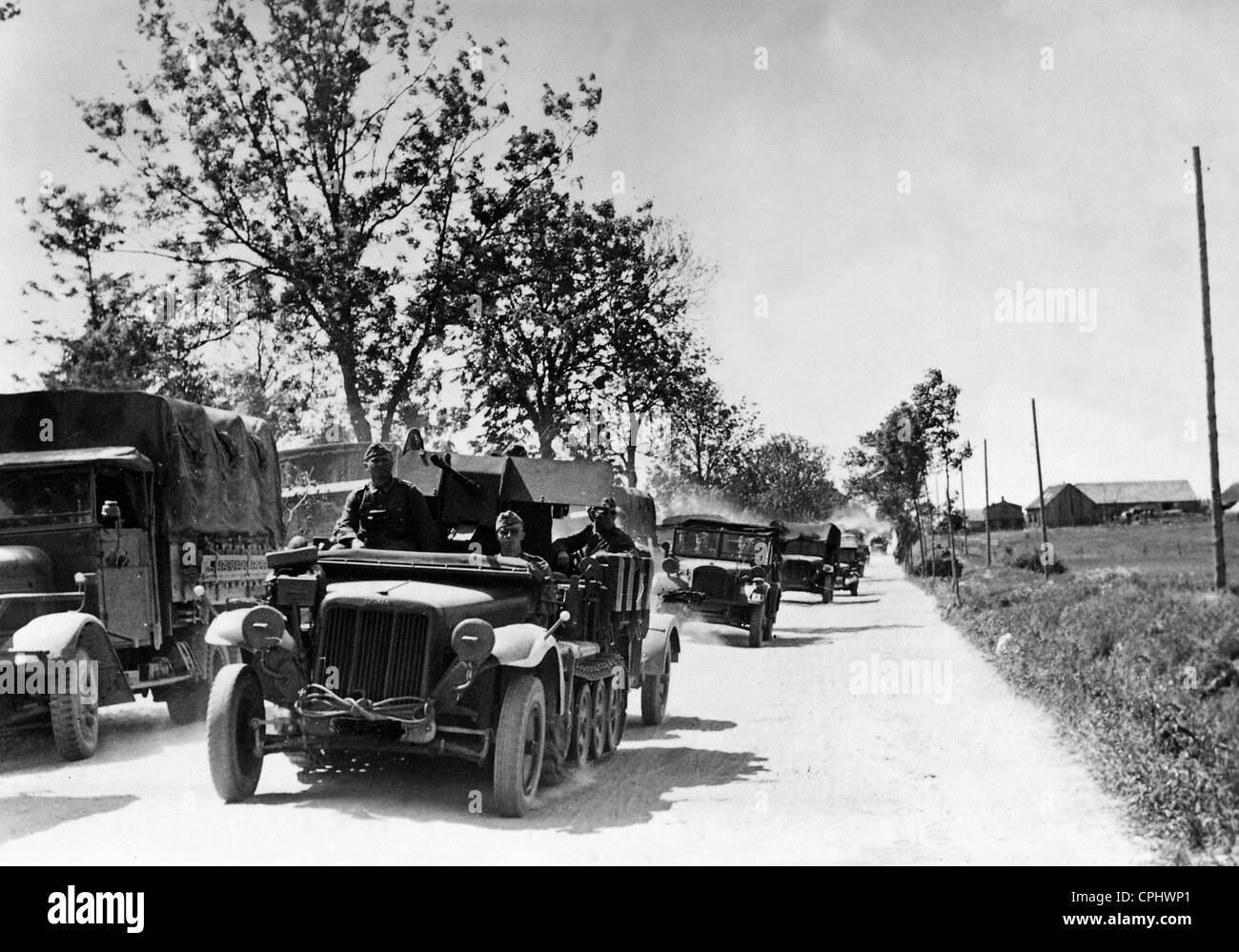 German convoy on the advance in Russia, 1941 Stock Photo