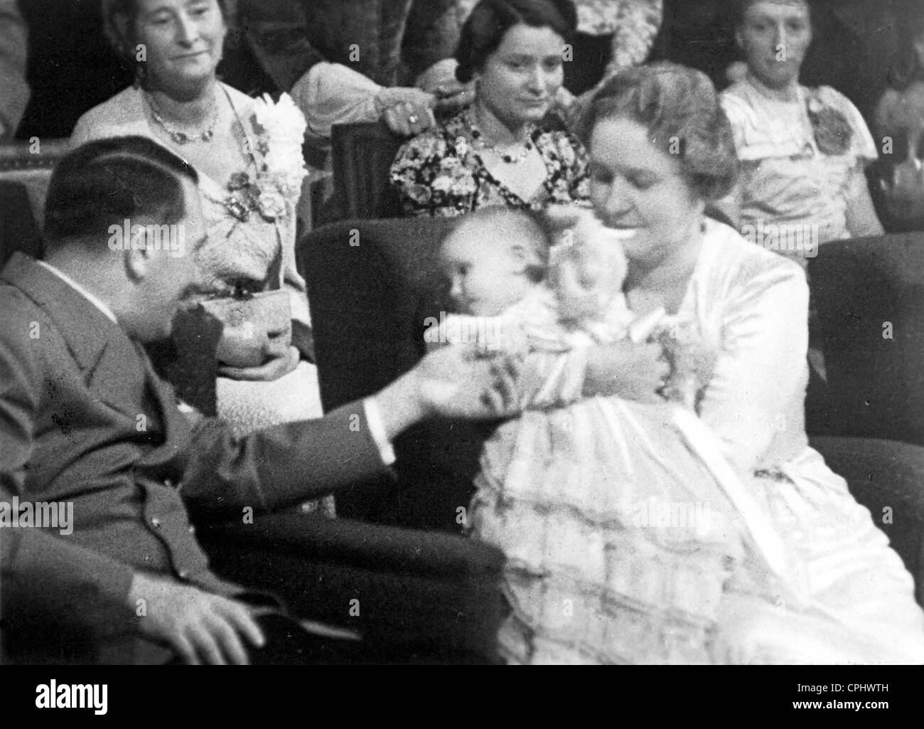 Adolf Hitler with Emmy and Edda Goering 1938 Stock Photo