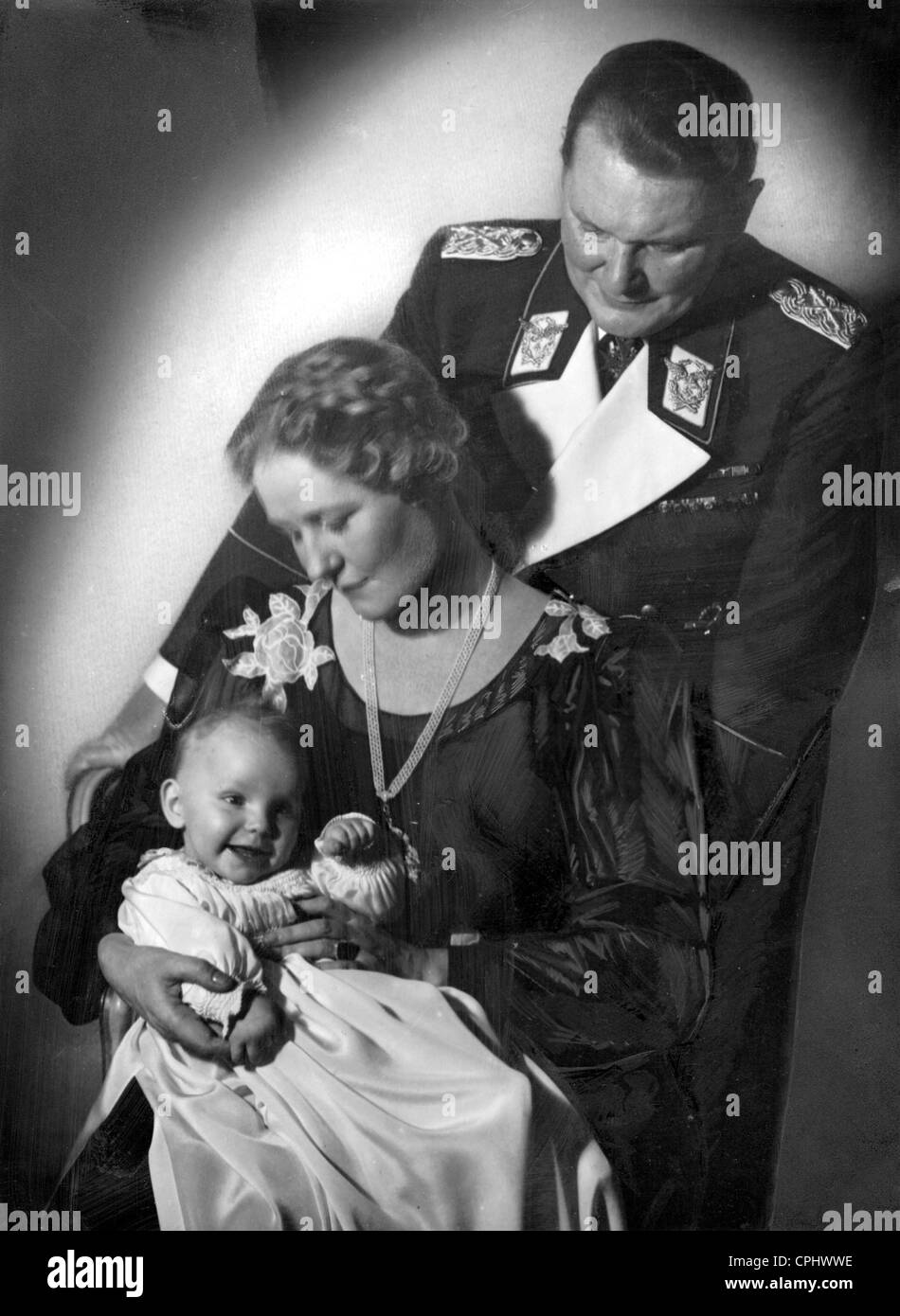 Hermann Goering with wife Emmy Goering and daughter Edda 1939 Stock Photo