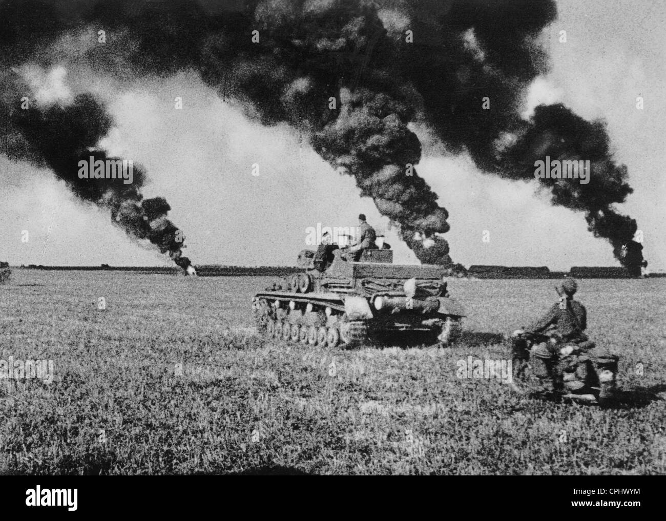 German tank IV after the fight, 1941 Stock Photo Alamy