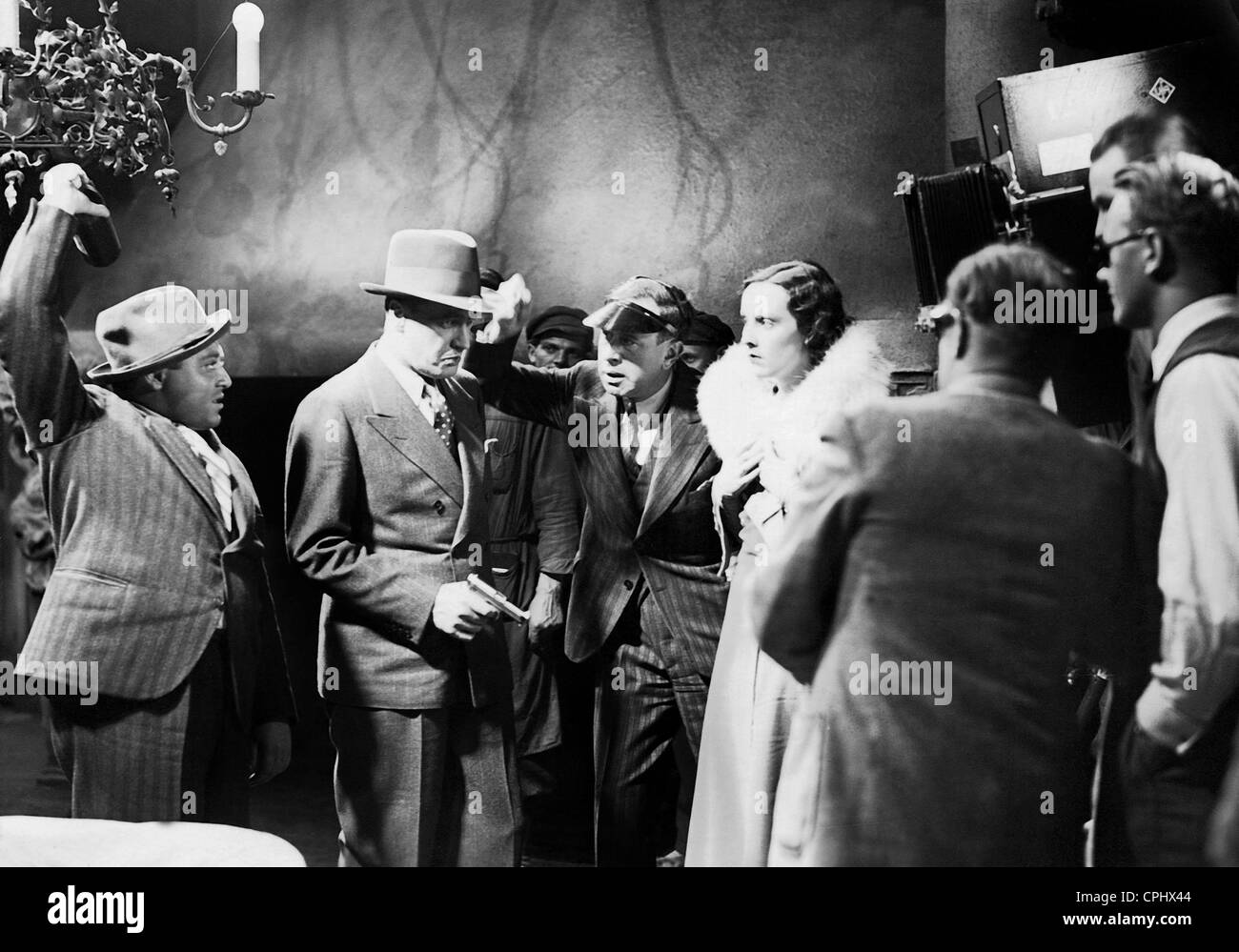 Peter Lorre and Alfred Zeisler during the filming of 'Shot in the dawn