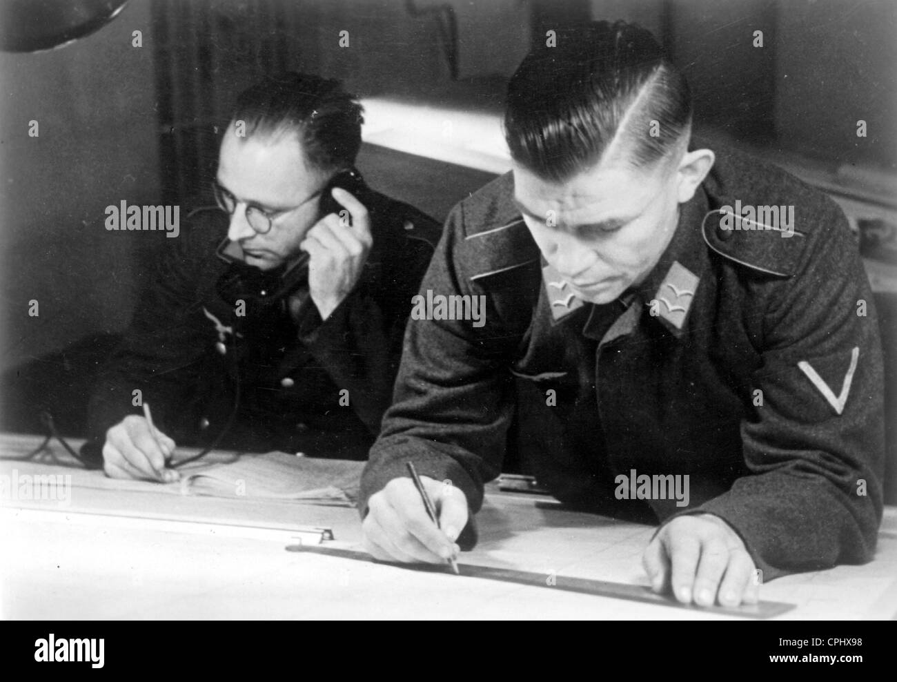 German fighter plane command center, 1942 Stock Photo