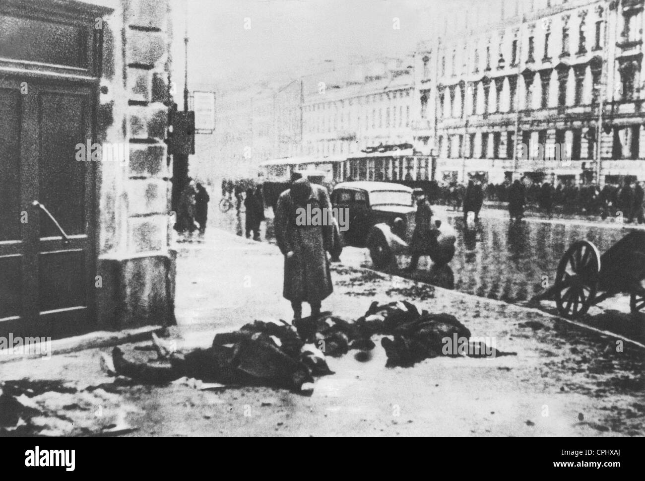 Russian civilians shot by German soldiers in a surprise attack in Stock ...